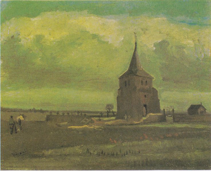 ニュネンの古い塔と農民